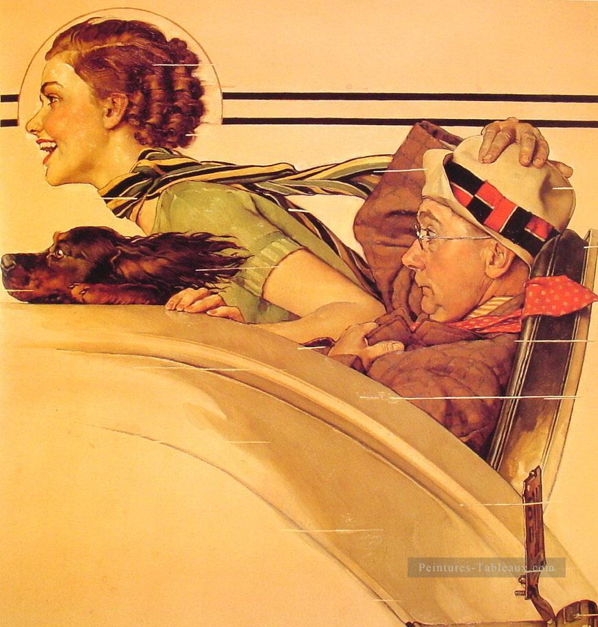 Pareja en asiento ruidoso 1935 Norman Rockwell Pintura al óleo